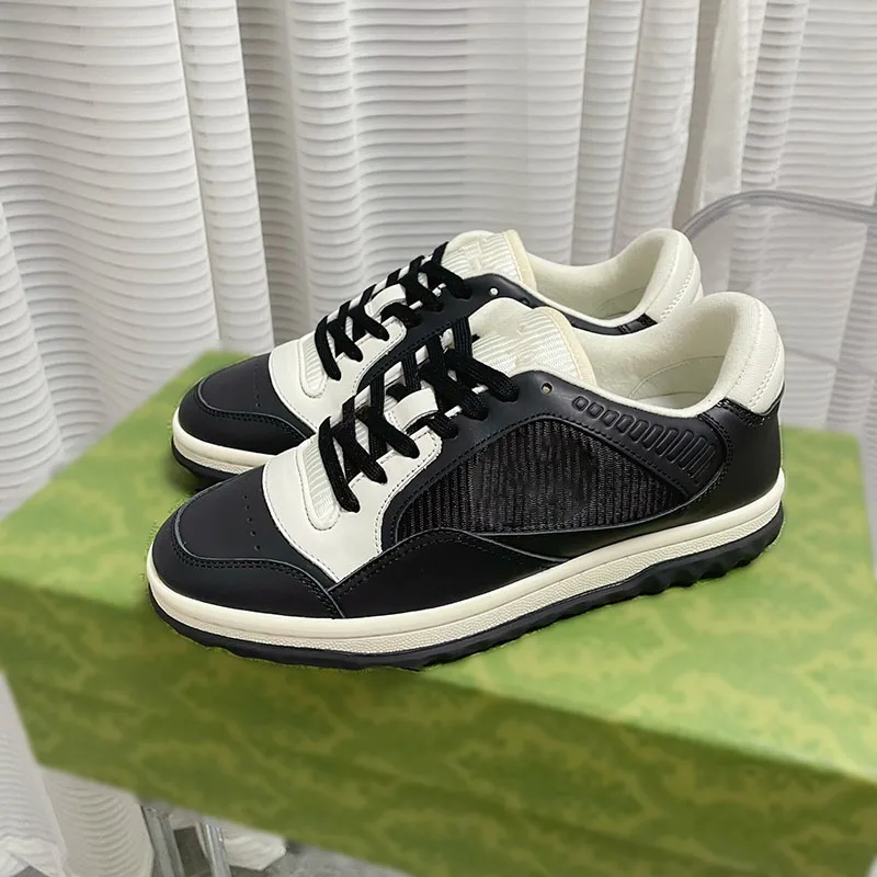 

Little White Shoes Couple Round Toe Lace Up Flat Heel Sports and Casual Shoes Fashion Genuine Leather Color Block Shoes