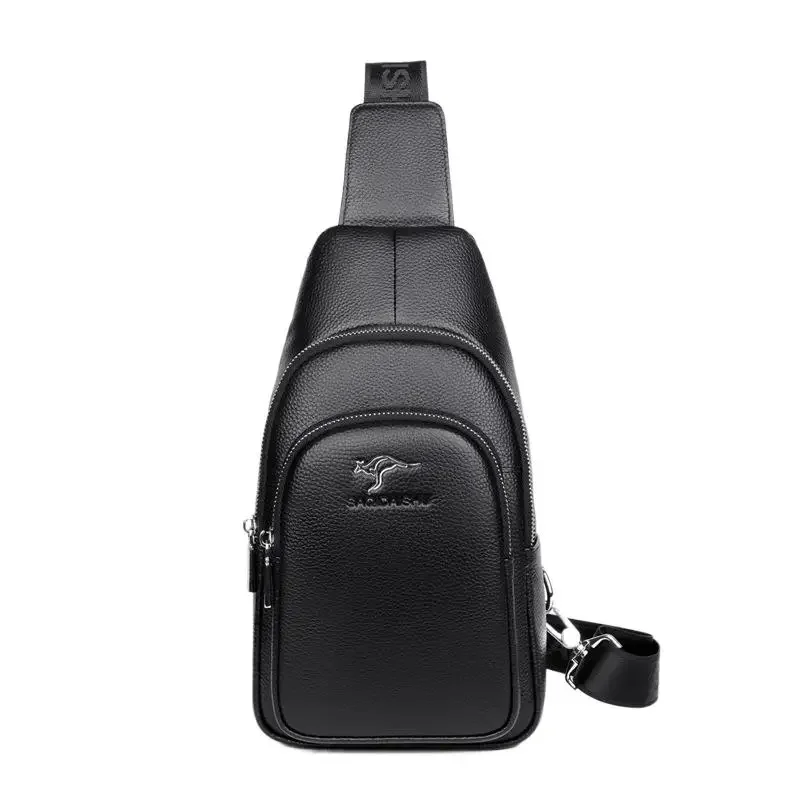 

Genuine leather business MEN'S chest fashion cowhide crossbody high quality shoulder large capacity sling bag