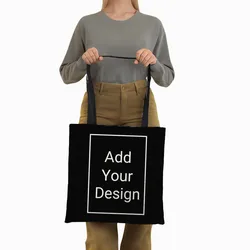 Customize Your Logo / Name / Image Shopping Bag Handbag Women Ladies Casual Totes Shoulder Bag for Travelling Shopper Bag