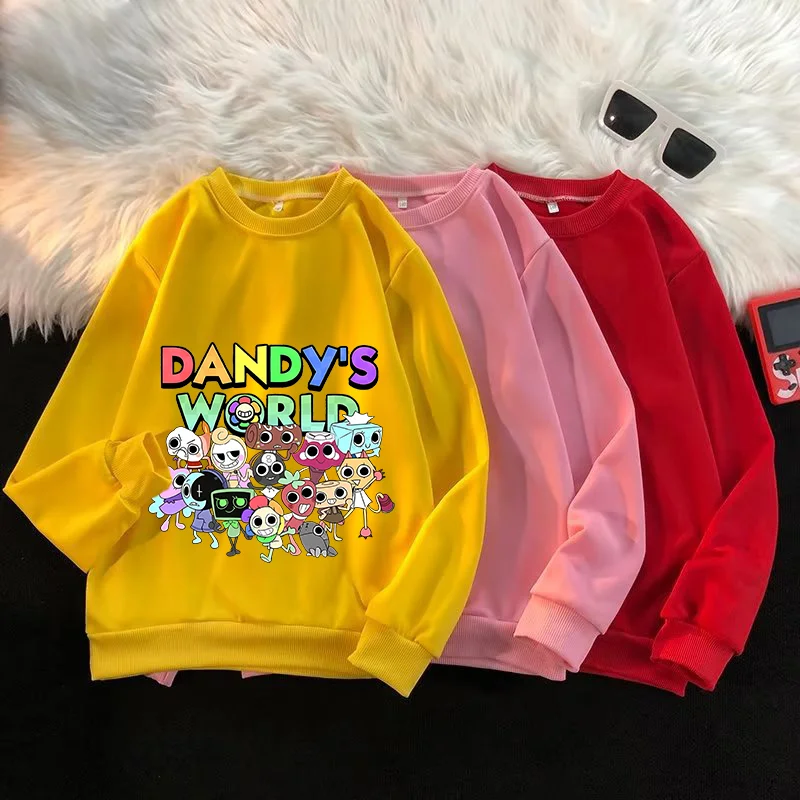 Dandys World Felpa per bambini Cartoon Anime Abbigliamento multicolore Periferiche di gioco Girocollo Top Primavera Autunno Vestiti Regali