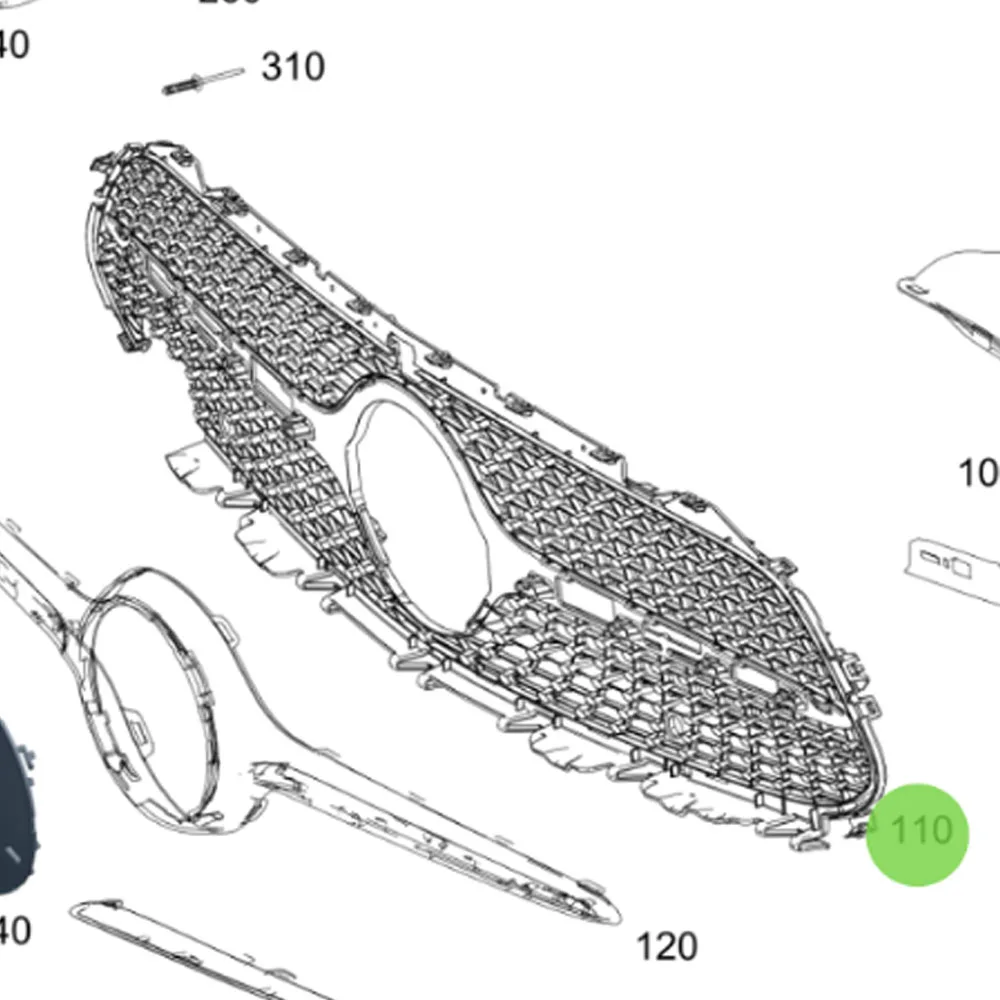

A 2578852002 Для Mercedes C257 CLS AMG AMG Передняя решетка Алмазная решетка 2578852002 Крышка решетки радиатора