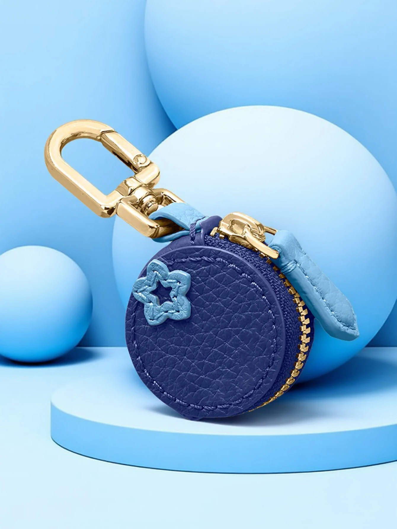 Multi-Piece Set - Mini Cute Blueberry Fruit Pendant Coin Purse Keychain Charm Fashion PU Leather Charm Small Bag Gift for Women