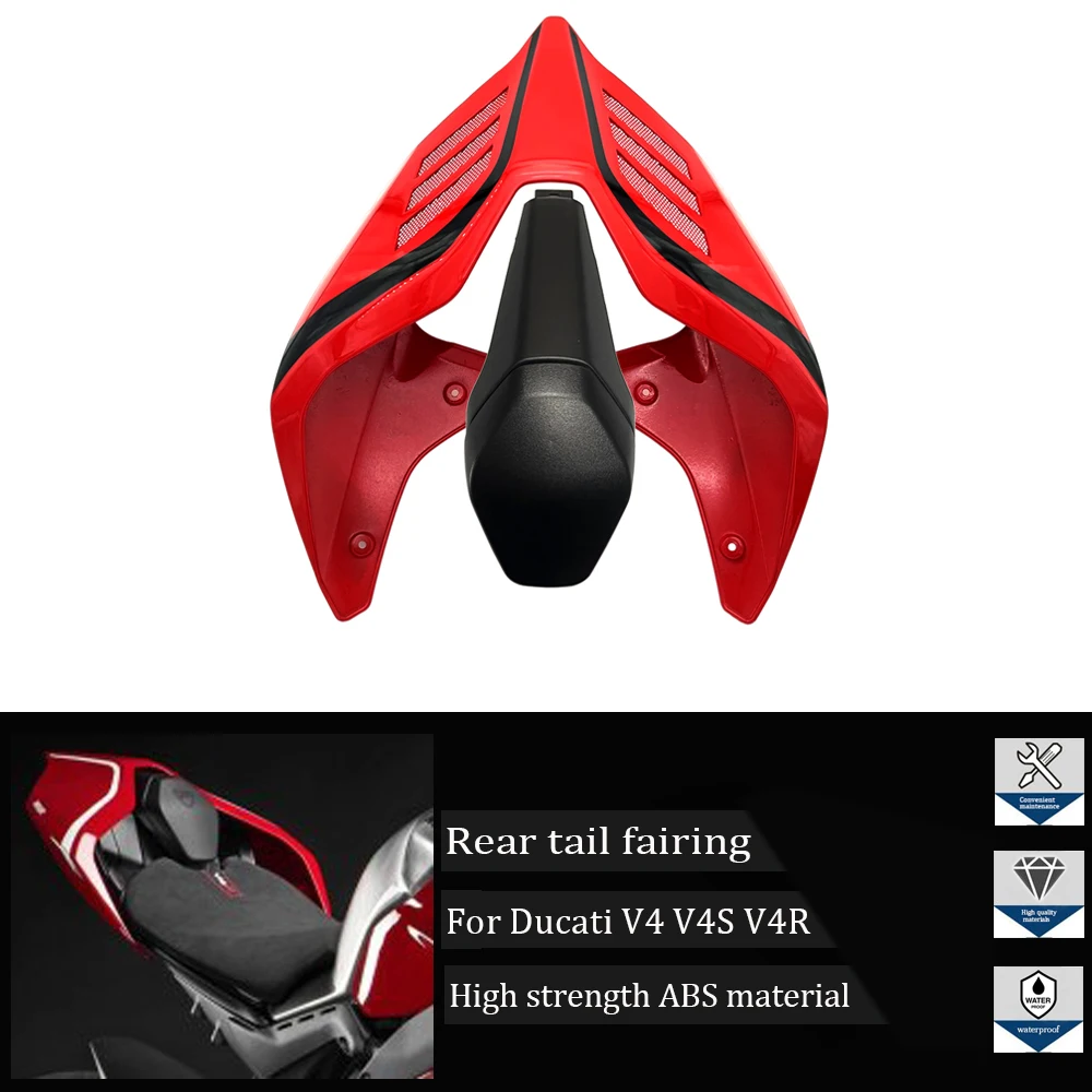 

For Ducati Panigale V2 V4 V4R V4S 2018 2019 2020 2021 2022 ABS Red Black Motorcycle Rear Spoiler Rear Cover Rear Tail Seat Cover