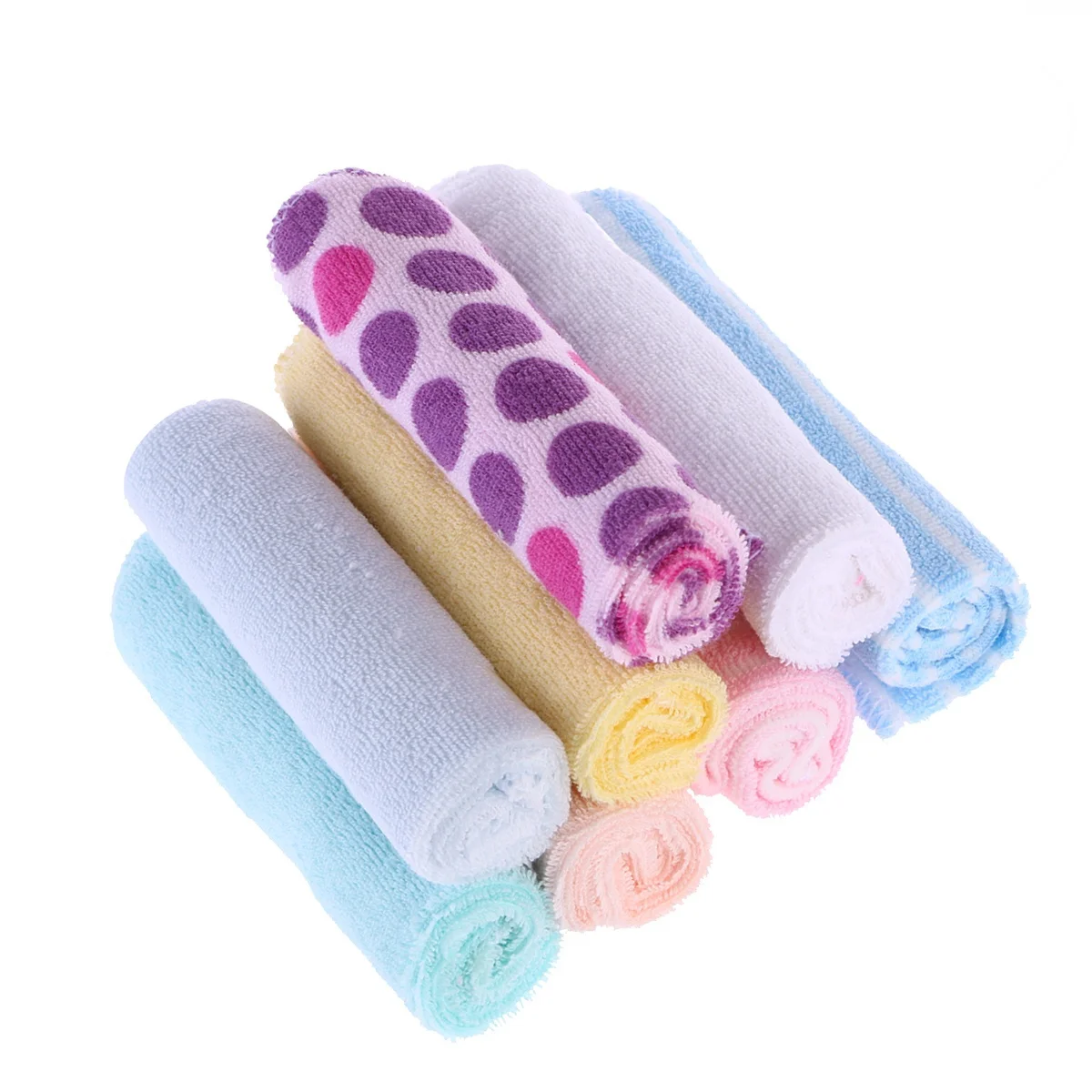 

8Pcs Cotton Baby Face Towels Soft Lightweight Absorbent Infant Hand Bath Washing Shower Nursing Towels Random Colors