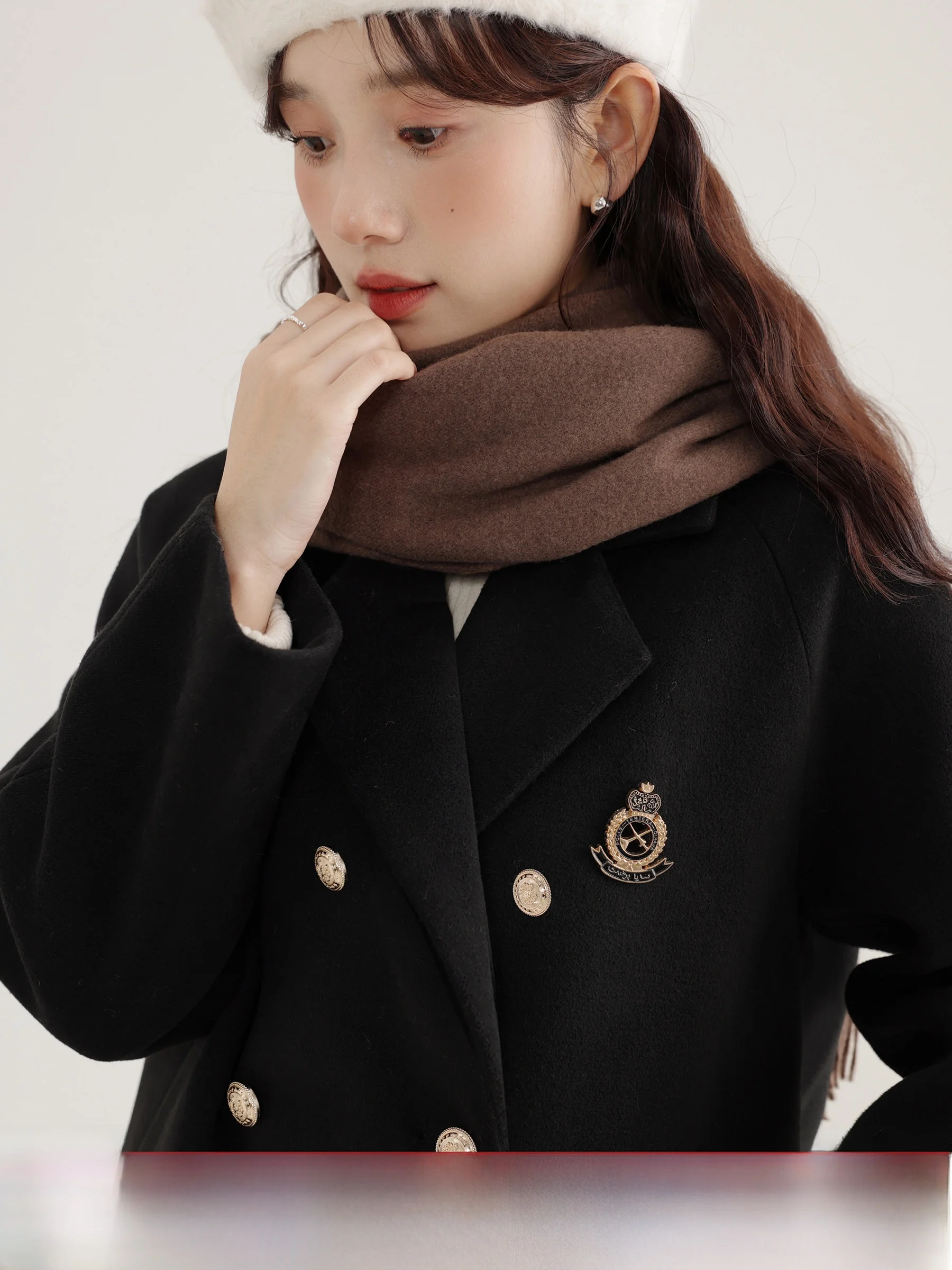 

Bla Woolen Suit Sle College Wind Coat Autumn Winter New Arrival Small Size Ladies Faion Outerwear Double Breasted Long ...