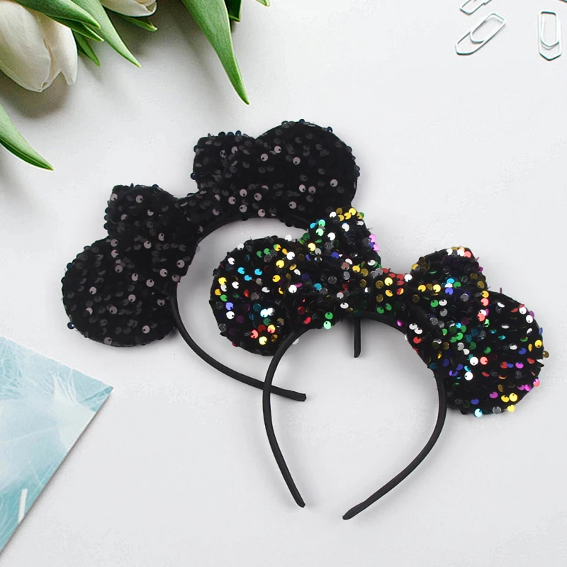 HEROCROSS Niedliches Haarband mit Mausohren für Erwachsene, buntes Haarband mit Schuppenmuster und Pailletten, Haaraccessoires für Damen, Kinder, Mädchen, Partygeschenke. – Detail 10