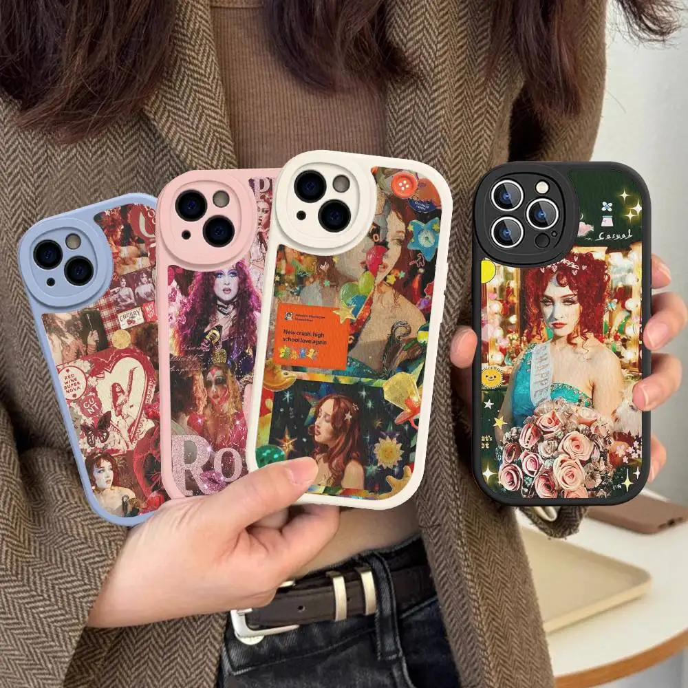 

Popular Singer C-Chappell R-Roan Phone Cover For IPhone 16 15 14 13 12 11 Pro Max Plus Leather Soft Case
