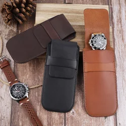 Watch Travel Case Portable Vintage Vachetta Leather Watch Display Case Watch Storage Box Watch Organizers of Men Gift