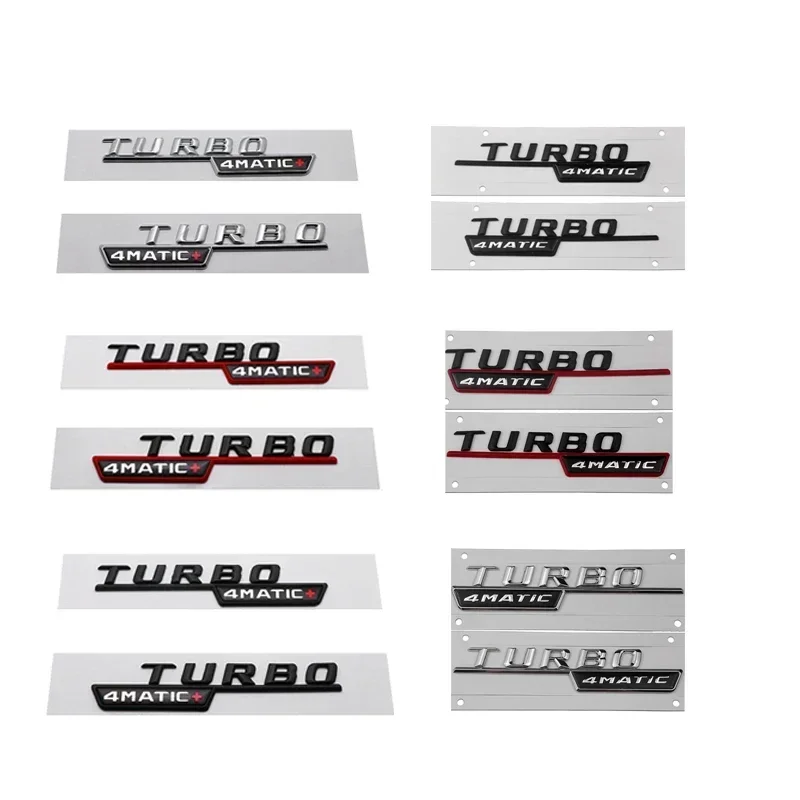 

2Pcs Car Fender Side Sticker Rear Badge Emblem for Mercedes Benz TURBO 4MATIC 14-16 W213 W204 W205 W111 W176 CLK GLS G63