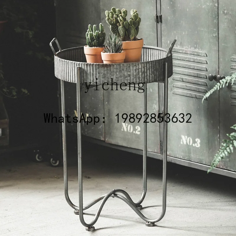 x1 Iron Art Round Foot Flower Stand Living Room Flower Pot Home Decor Living Room Decoration