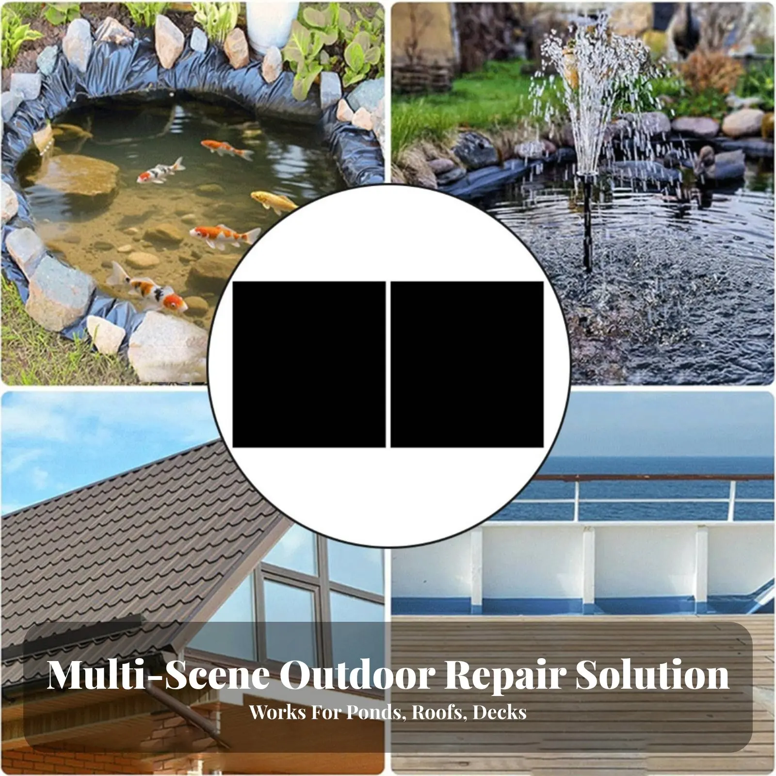 2 Pieces Pond Liner Repair Strips Strong Adhesion Waterproof Pond Leak Repair Strips