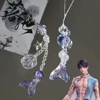 Game Love and Deepspace Rafayel Cosplay Couple Phone Chain Fish Tail Pendant Keyring Bag Keychain Jewelry Prop Accessories Gift