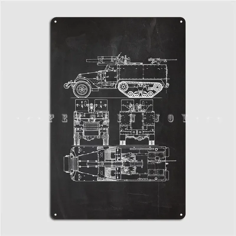 T19 105mm Howitzer Motor Carriage Metal Plaque Poster Cinema Kitchen Kitchen Custom Wall Decor Tin Sign Poster