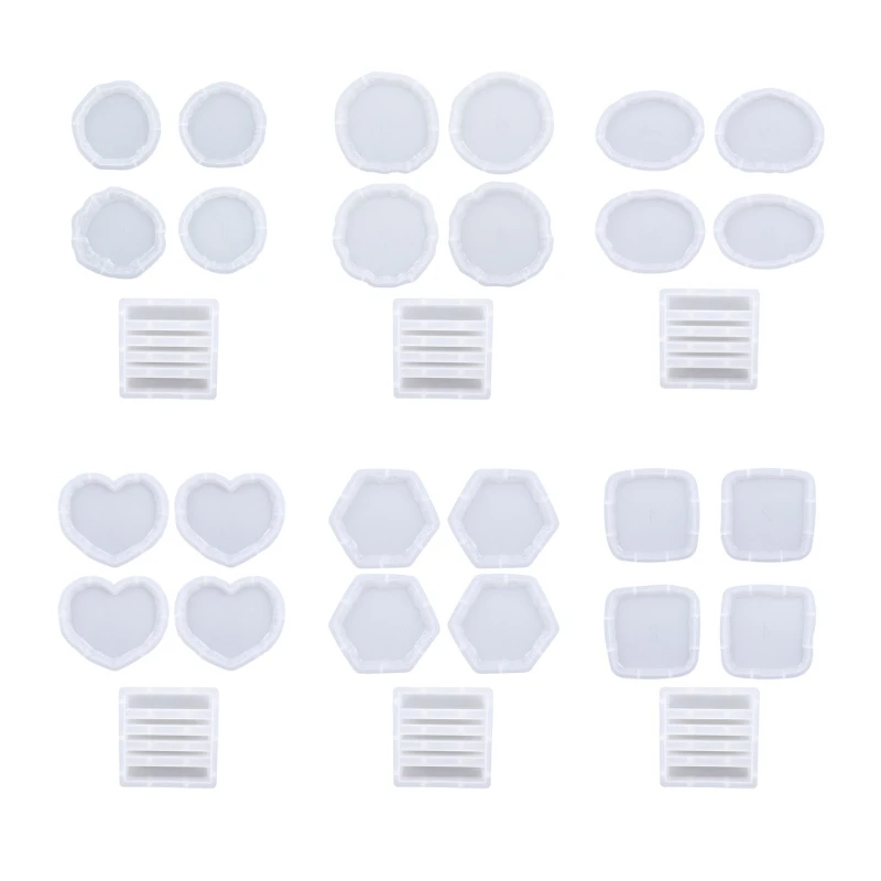 Y1UB 5Pieces Resin Molds for Epoxy Resin Casting Irregular Tray Mold DIY