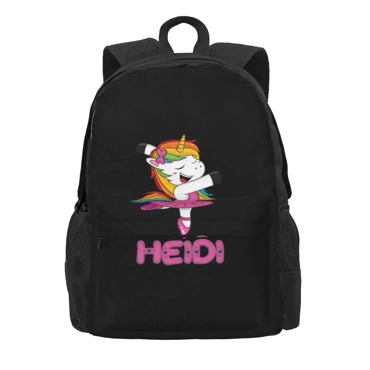 

Heidi Pink Heidi The Dancing Unicorn Backpacks Bookbag Students School Bags Rucksack Travel Rucksack Shoulder Bag Large Capacity