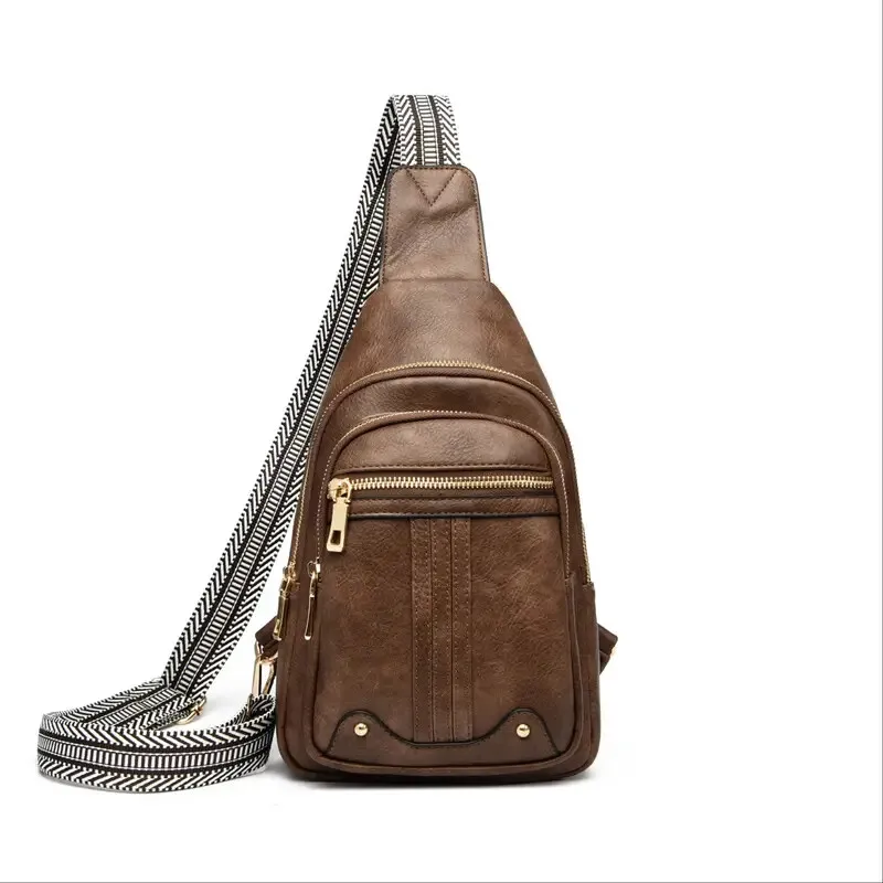 Pequenos Brown Crossbody Malas, Fanny Packs, Bolsa Peito para Trabalho e Compras, Bolsa Crossbody