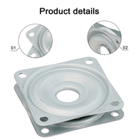 2/3/4 Inch Swivel Plates Bearing Swivel Metal Degrees Rotating Rolling Bearing Turntable Stand Furniture Hardware