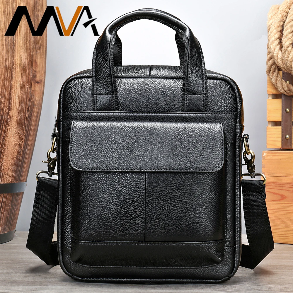 

MVA Men Luxury Leather Shoulder Bag For Men Crossbody Bags Authentic Leather Man Bag For 9.7" Handbags Mens Christmas Gift 8579