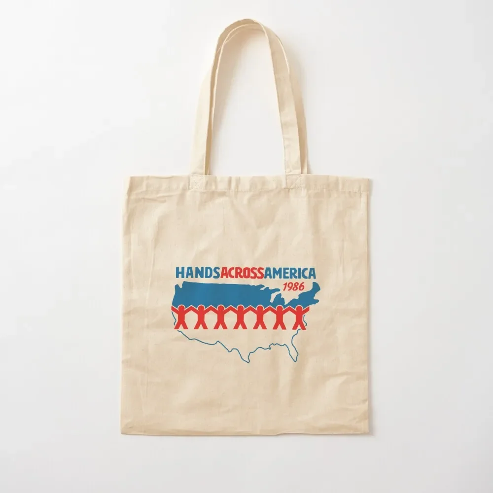 

Hands Across America 1986 - Us Tote Bag cloth bag woman large tote bag hand custom canvas