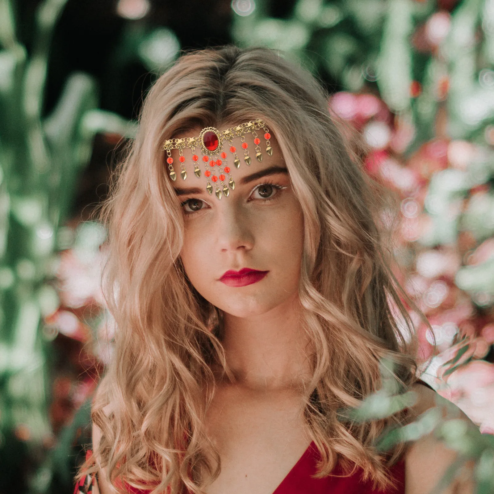 1セットヘッドピースベールセットエスニックダンスアクセサリー軽量エキゾチックフェイスベールベリーダンスパフォーマンスコスチュームパーティー用