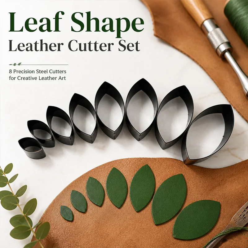 B00018High Hardness Carbon Steel Leaf Blade Die Set for Handmade Leather Keychain Pendant Precision Quick Cutting Crafting Mold