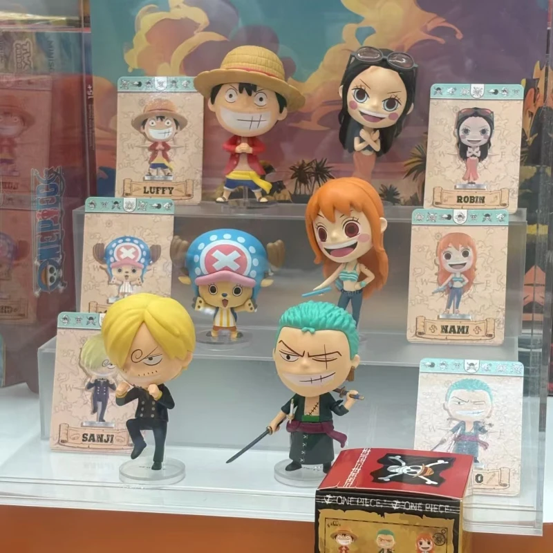 MINISO قطعة واحدة سلسلة شخصيات كلاسيكية الشكل صندوق أعمى لوفي زورو نامي زخرفة الديكور هدية غامضة للأولاد لعبة أنيمي