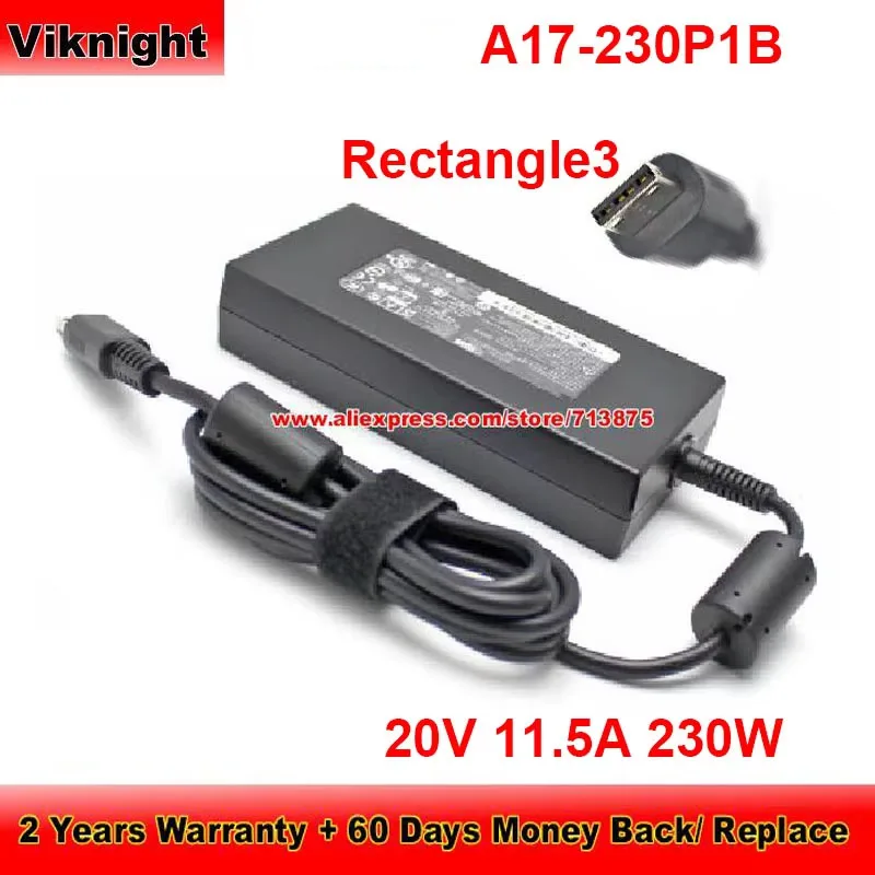 

Адаптер переменного тока 20В 11.5А 230Вт A17-230P1B A230A037P с прямоугольным разъемом для GE66 RAIDER 10SGS-201ES 10SF-043UK GP76 GS66 GP66