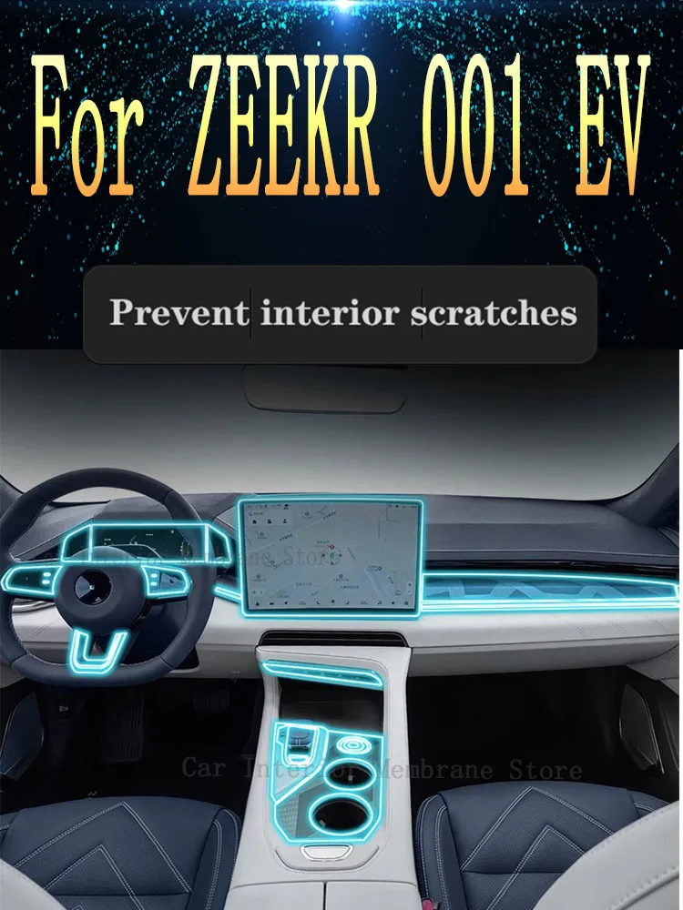 

For ZEEKR 001 EV 2021 2022 TPU Car Gear Dashboard Gps Navigation Screen Sticker Car Interior Protective Film Anti-Scratch