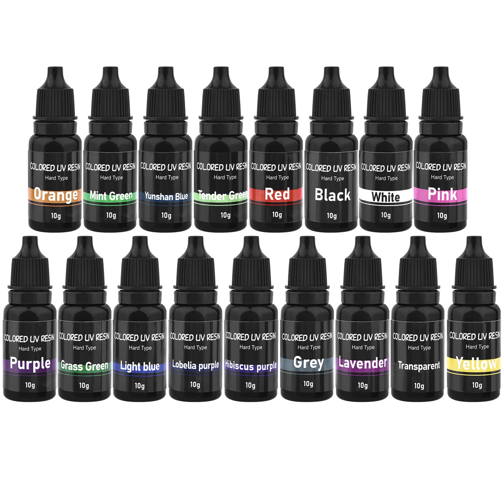 16Colors UV Resin Glue 10ml Epoxy Glue Hard Ultraviolet Curing DIY UV Glue Color Resin Jewelry Making Quick Drying Glue Clear