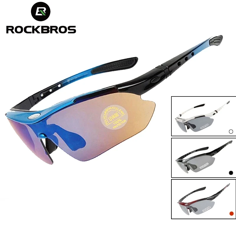 ROCKBROS Polarized Cycling Sun Glasses Bicycle Glasses with Myopia Frame Sports 5 Lens Eye Wear Outdoor