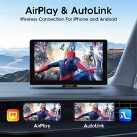 Srnubi universel 7 "10" pouces voiture sans fil Carplay et Android Auto Navigation rétroviseur FM AUX Portable multimédia écran tactile 5
