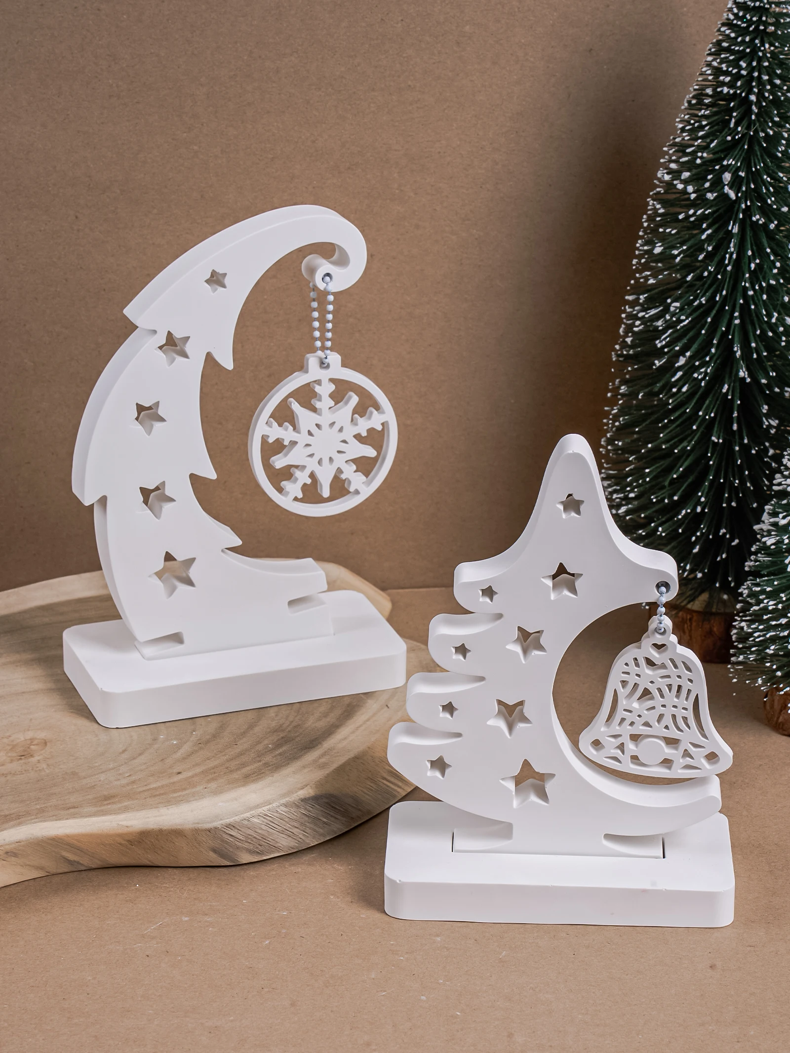 لتقوم بها بنفسك شجرة عيد الميلاد زخرفة قالب من السيليكون ندفة الثلج جرس الجص الاسمنت الحرفية قالب الراتنج قوالب الصب ديكور للطاولات المنزل الهدايا #6