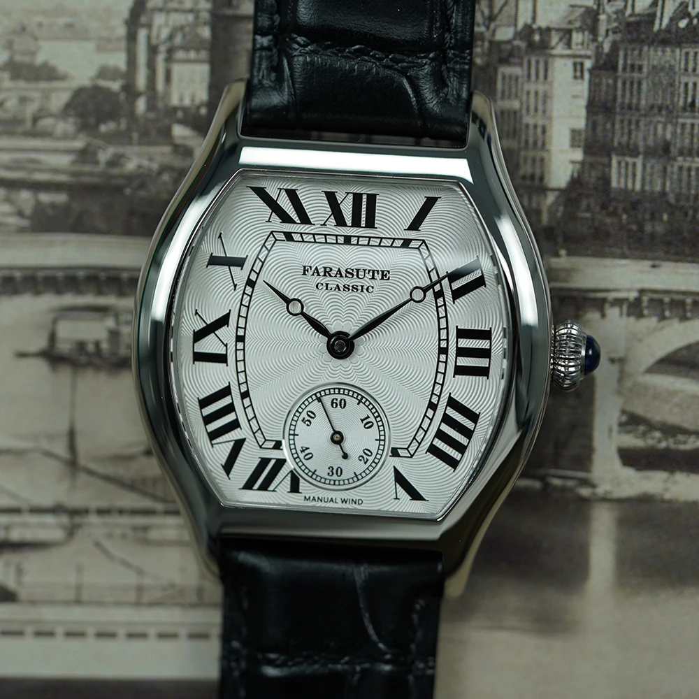 FARASUTE New Classic Hangzhou Customized Movement Manual Mechanical Watch Men Sapphire Crystal Small Second 50m Waterproof Reloj view 4
