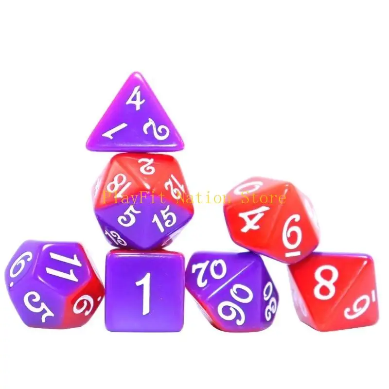 

242F 7 Pcs Polyhedral Dices Acrylic Role Playing Game Dices for Tabletop Player