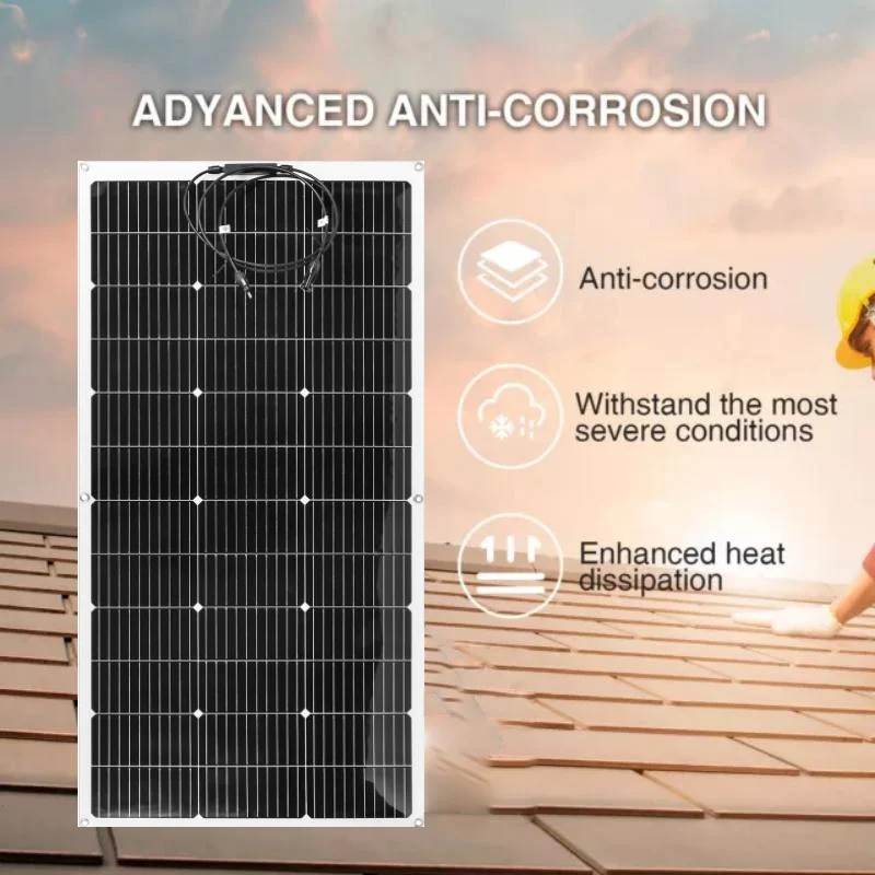 Imagem -05 - Kit Painel Solar Flexível Bateria Solar 12v Pwm 30a Mppt 15a 20a 60a Controlador Solar Casa Camping 120w