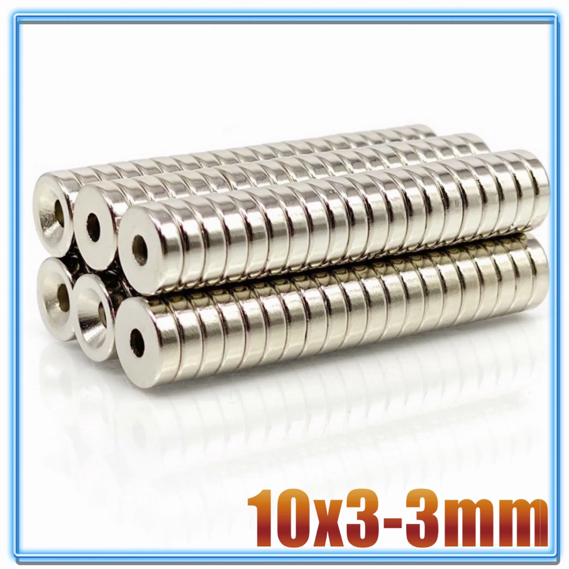 5-1000Pcs 10x3-3 NdFeB Neodymium Magnet 10x3-3 mm Super Powerful Small Round Permanent Disc Magnetic imanes 10x3 Hole 3 10*3mm