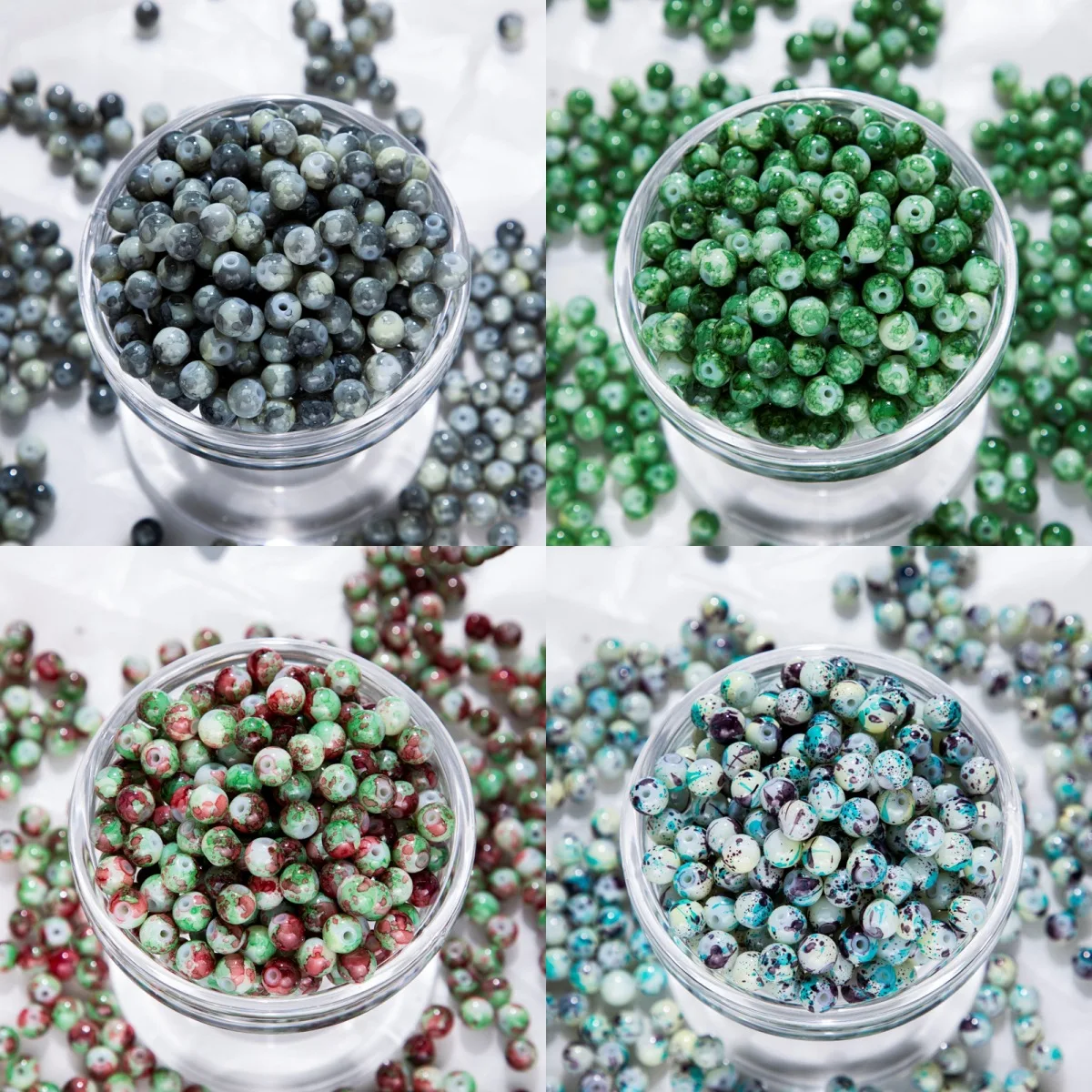 100 قطعة من خرز الخزف الملون على شكل عناب خرز حبر مطلي وملطخ لتقوم بها بنفسك مجوهرات خرز مزجج إكسسوارات المواد بالجملة