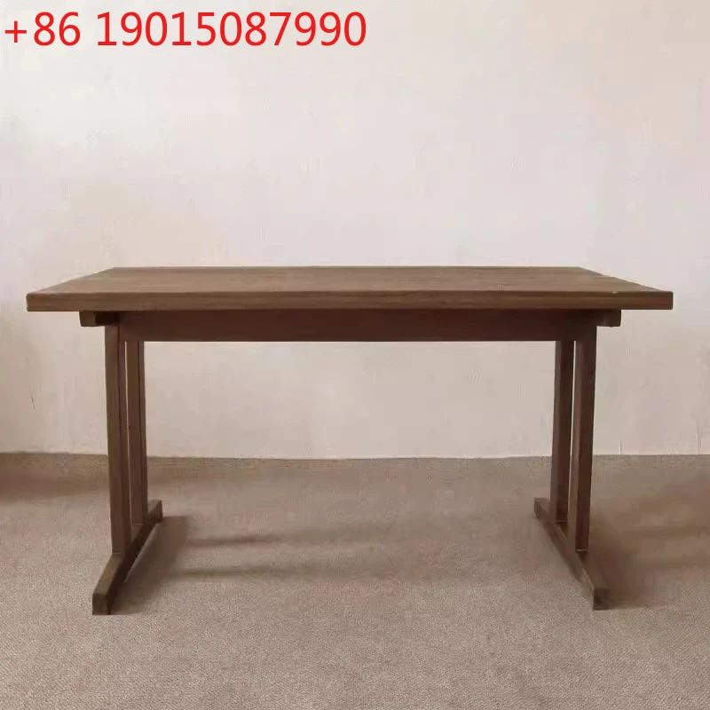 

Длинный стол из цельного дерева, обеденный стол для маленькой квартиры, ваби говорить, простой журнальный столик в стиле ретро, чайный ресторан