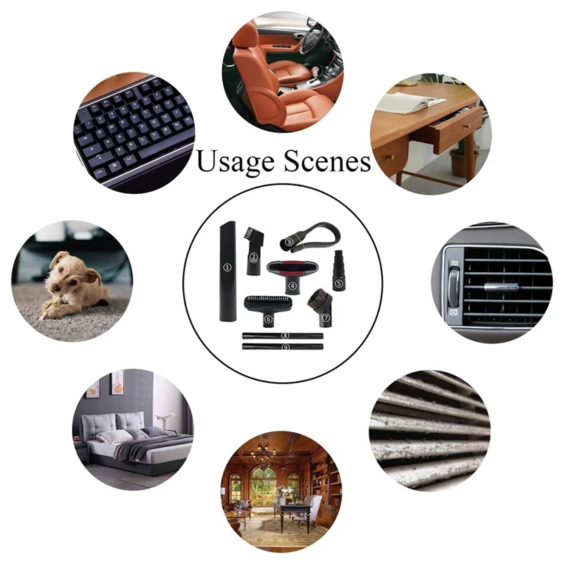 Vakuum zubehör Zubehör Kit & Bürsten für Shop Vac Haushalts reinigungs bürste Düse Spalt werkzeug mit Adapter