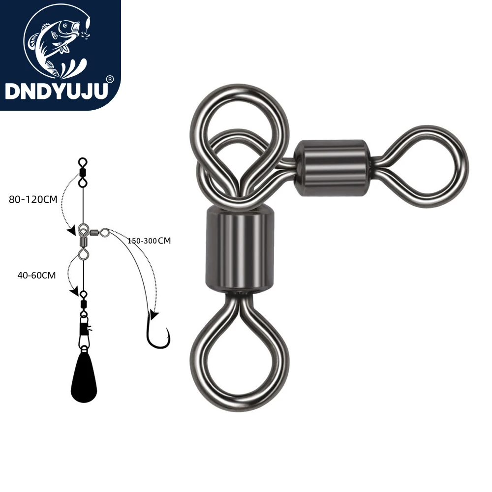 DNDYUJU 25pcs Fishing Rolling Swivels Brass Fishhooks Line Connectors Carp Fishing Accessories Brine Fishing Tackle