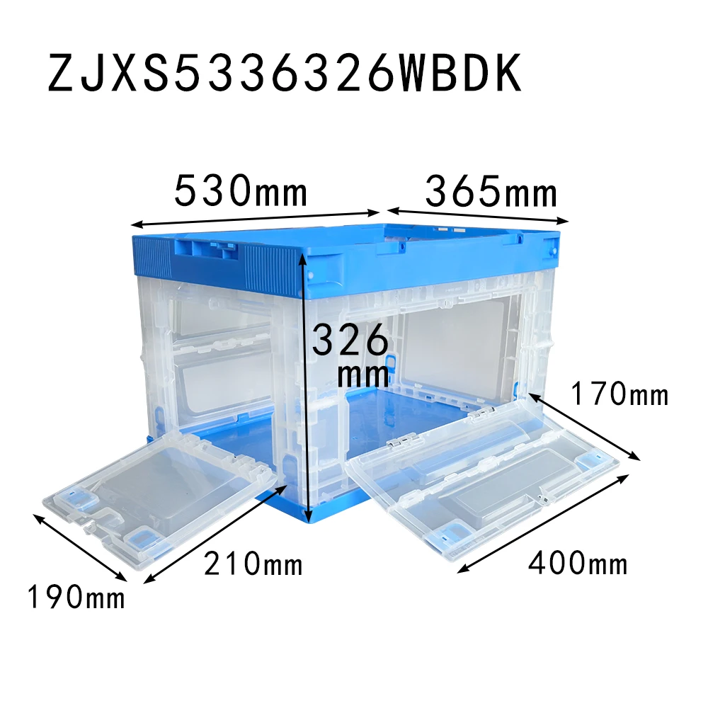 Plastic Multi Purpose Storage Foldable Plastic Box Storage Solid Box with Open Front Crate Container for Transportin