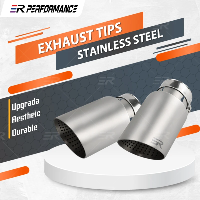 1PC Matte Stainless Steel Exhaust Universal Suitable For Auto Modified Cars Accessories 89mm 101mm Outlet Car Muffler Nozzles