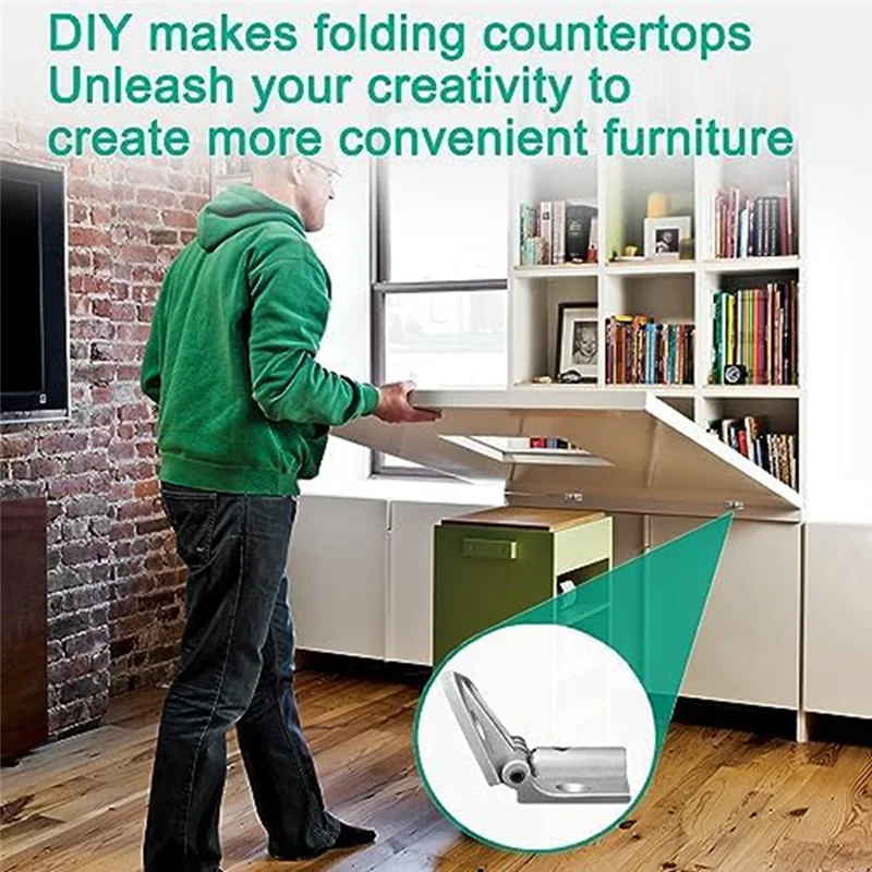 A44F-Cerniera regolabile da 180 gradi, cerniera pieghevole con cerniera di bloccaggio, cerniera per porta regolabile, cerniera per tavolo a foglia, 4 pezzi