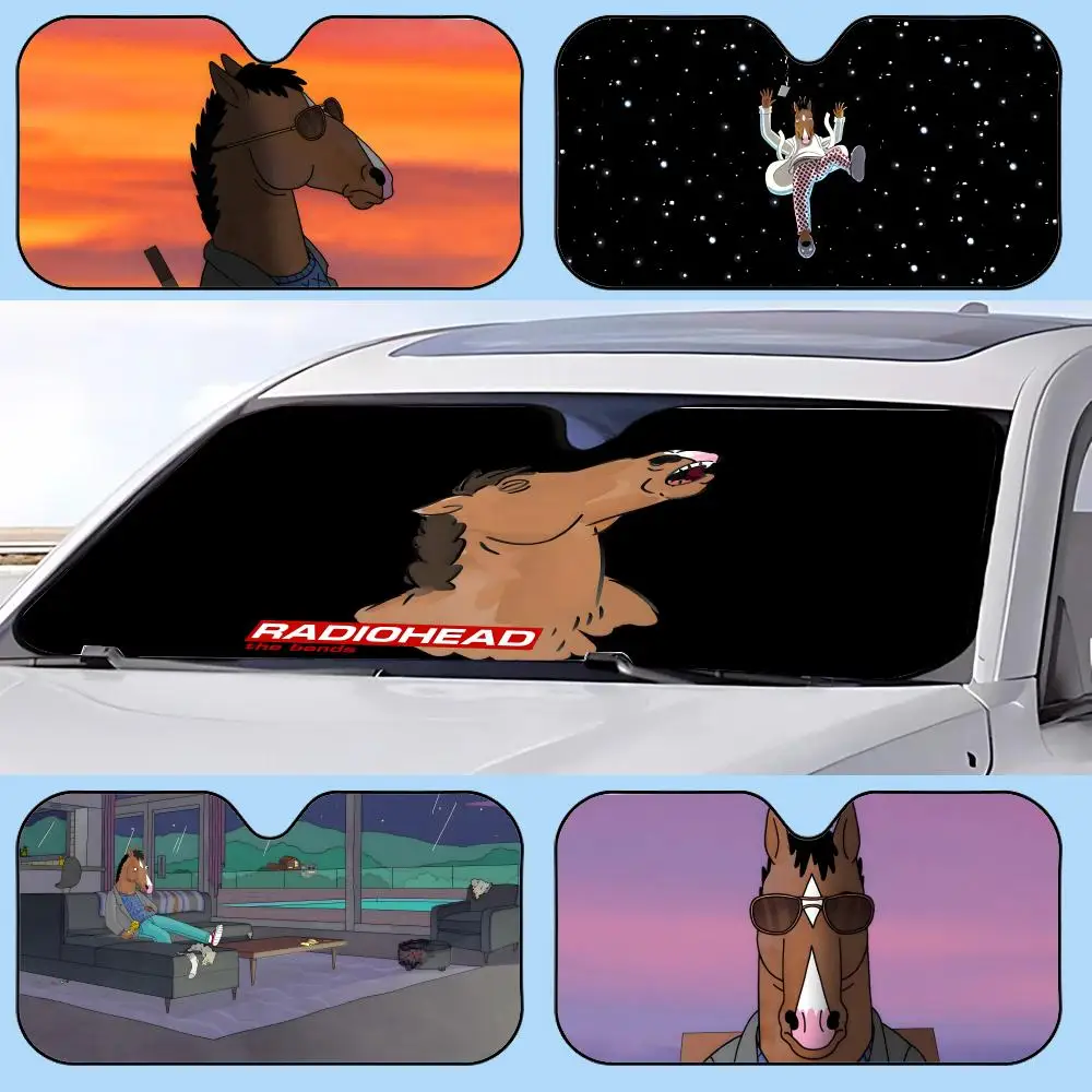 

Забавный солнцезащитный козырек BoJack H-Horsemans, выдвижной автомобильный солнцезащитный козырек, антибликовый, с защитой от ультрафиолета, для переднего стекла автомобиля