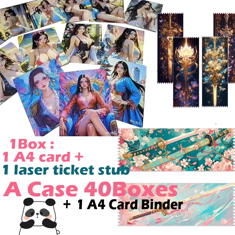 Goddess A4 Collection Cards Sweetheart Baby One Piece Genshin Hobby Collectibles Game Cards Laser Ticket Stub Toy Birthday Gifts