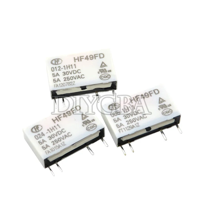 2PCS HF49FD HF49FD-005-1H11 HF49FD-012-1H11 HF49FD-024-1H11 Relay HF49FD-005 012 024 1H11 4Pin 5A Relays DC 5V 12V 24V