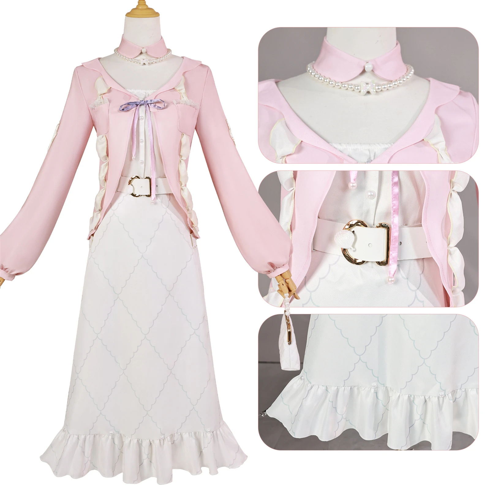 Genshin Impact Sangonomiya Kokomi Cosplay Costume Dress Coat Full Lovely Pink Lolita Kawaii for Woman Girls Halloween