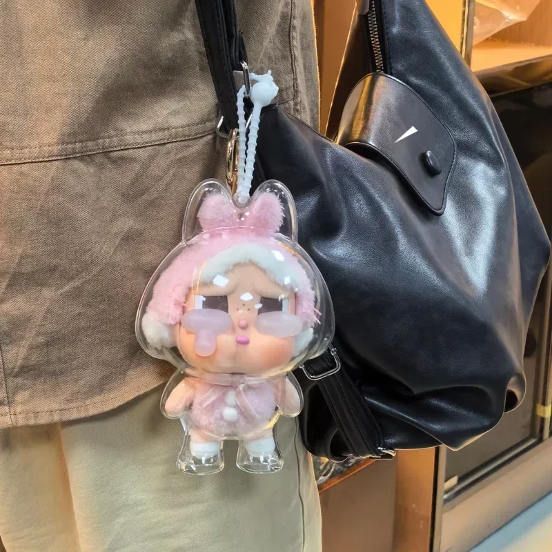 สําหรับ LABUBU โปร่งใสฝาครอบป้องกันฝุ่นสําหรับ CRYBABY Series ร้องไห้เด็กไวนิล Plush Face ป้องกันกรณี