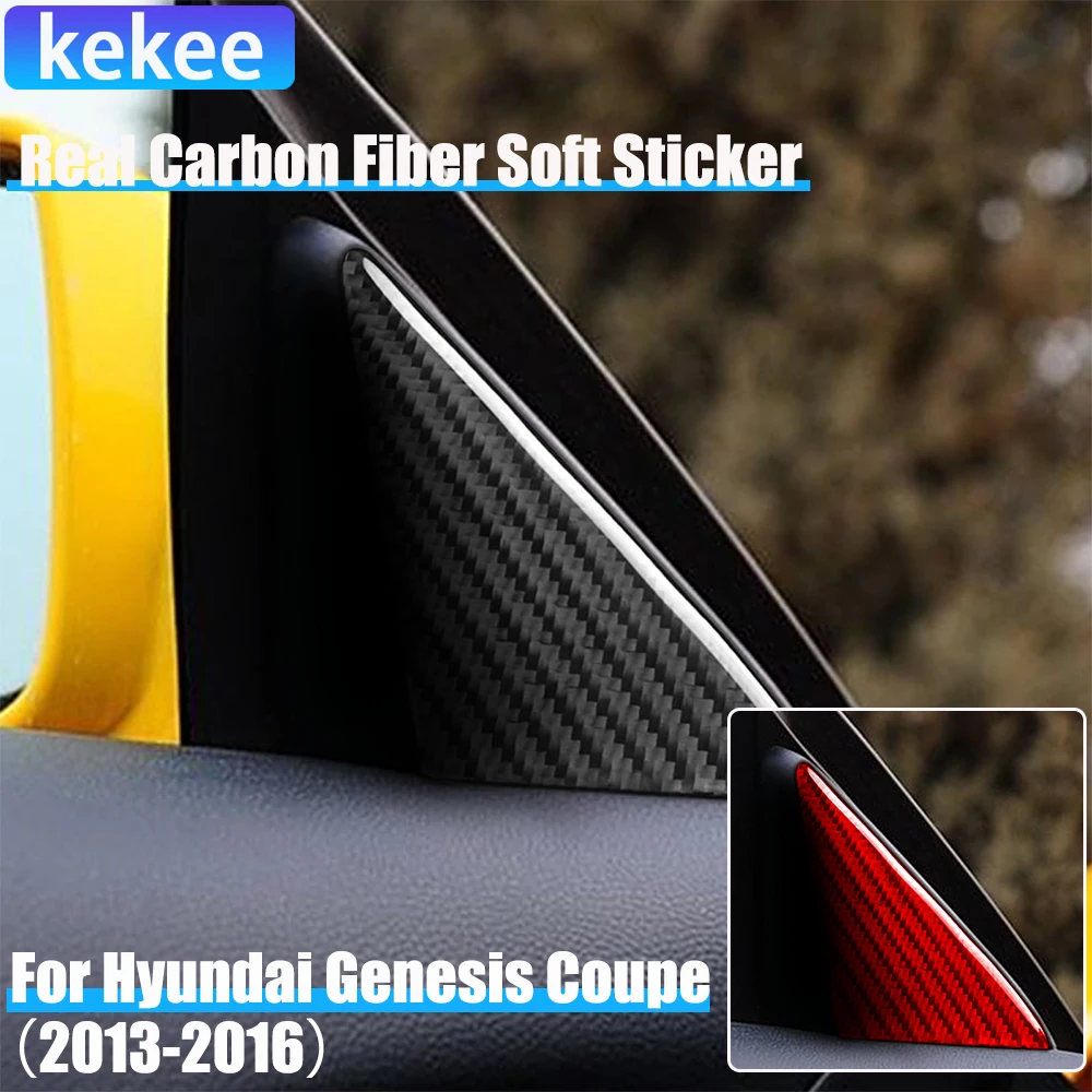 

Real Carbon Fiber Car Accessories A-pillar Decorative Trim Cover Soft Sticker For Hyundai Genesis Coupe 2013 2014 2015 2016