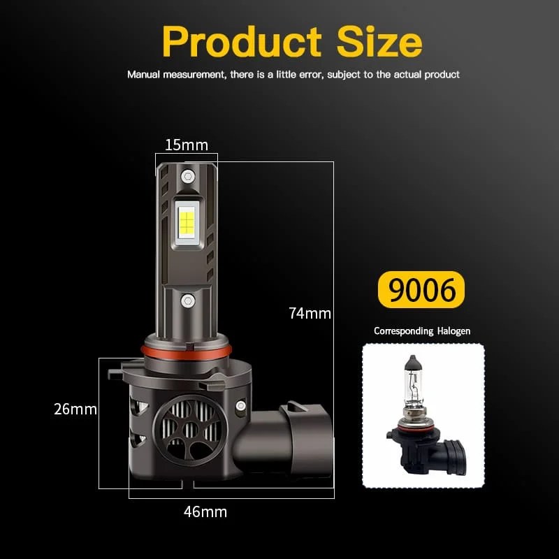 1 set LED 9005 HB3 High Beam Headlight For Toyota Land Cruiser Prado Venza(US Ver.) Headlamp Bulbs DC12V Mini Wireless Auto Lamp